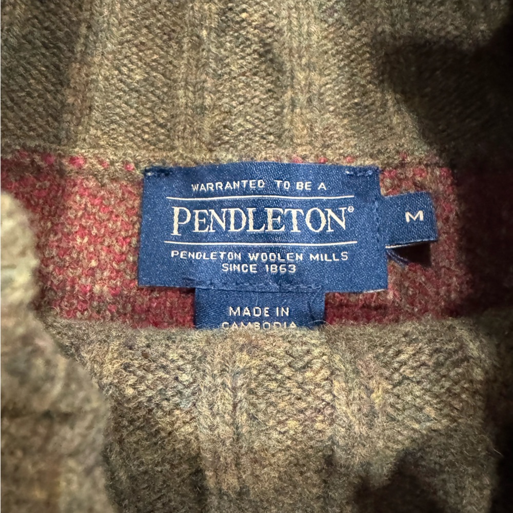 Pendleton Multicolor Geometric Turtleneck Sweater - image 6